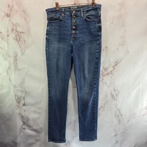 Smith & Rogue Jeans Womens 31x30 Exposed Button Fly High Rise Skinny Tapered 73